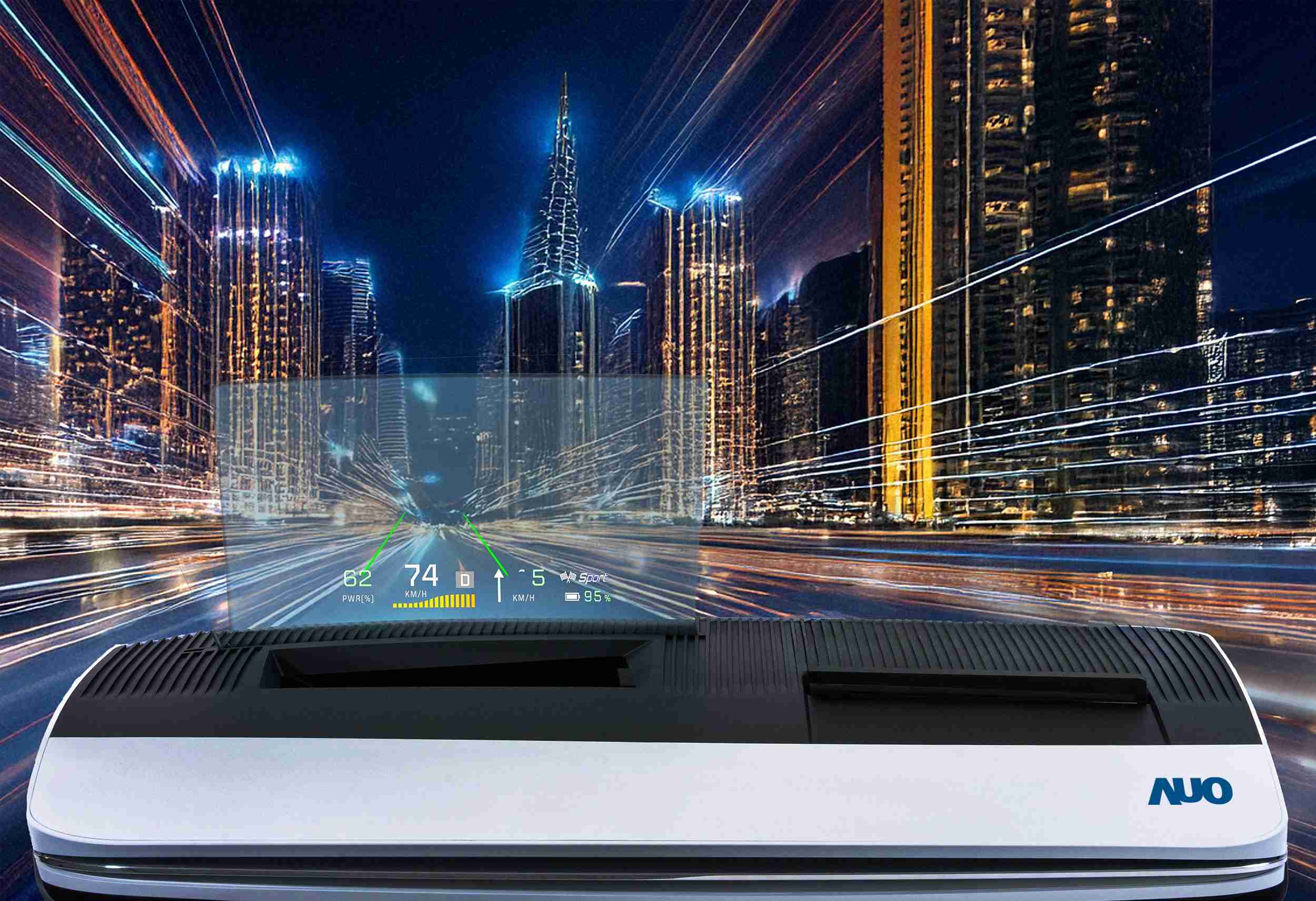 PA直营推出13吋Micro LED抬头显示器，，，，提供高入眼亮度、、、高色彩饱和度的显示质量，，，，在阳光下或黑暗中都清晰可见，，，并利用Micro LED模块体积小的优势，，，，解决车用空间有限的痛点