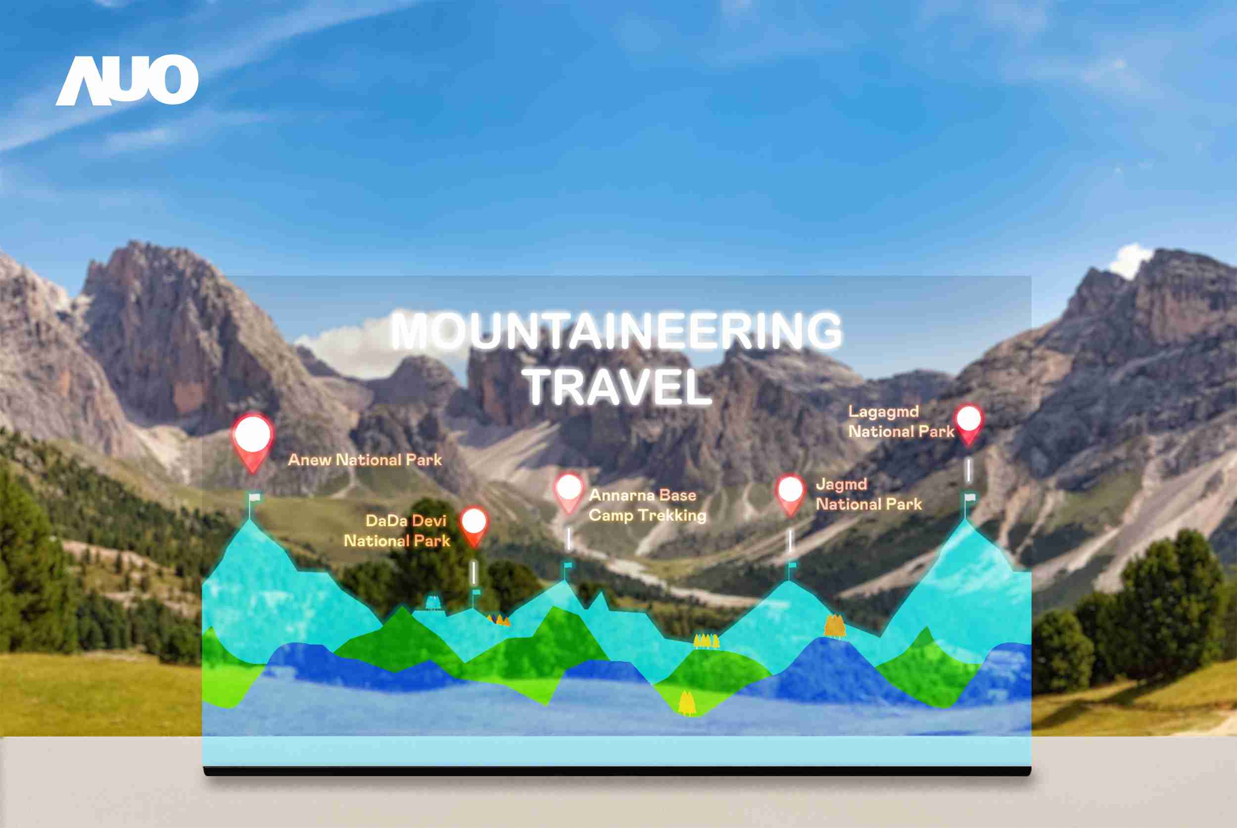 PA直营展示全球单片尺寸最大(*)42吋透明Micro LED显示器拼接而成的〝64吋透明Micro LED显示器〞，，，具备高透明度、、1,000 nits高亮度、、、广色域、、、、采用三边无边框的无缝拼接等多重特色，，，，呈现超高清、、细腻画质而不遮挡后方视觉，，，，满足层峰需求，，，，可广泛运用于零售、、、、艺术展览或商业空间等场域